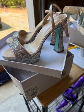 Betsy Johnson Embellished Platform Heels